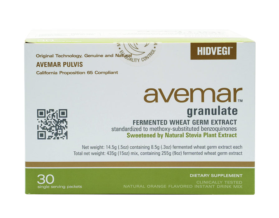 Avemar Fermented Wheat Germ Extract - Authentic Natural Stevia Granulate 30 Sachets