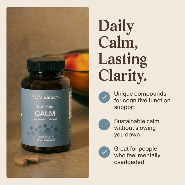 Real Mushrooms Calm Lions Mane Capsules - 90 Count