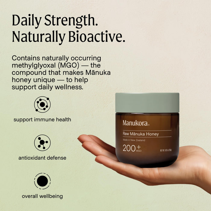 Manukora Raw Manuka Honey, MGO 200+, New Zealand Honey, 250g