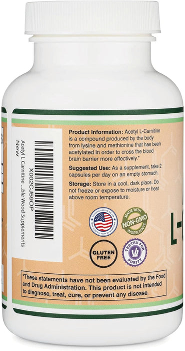 Double Wood Acetyl L-Carnitine 1,000mg Per Serving 150 Capsules