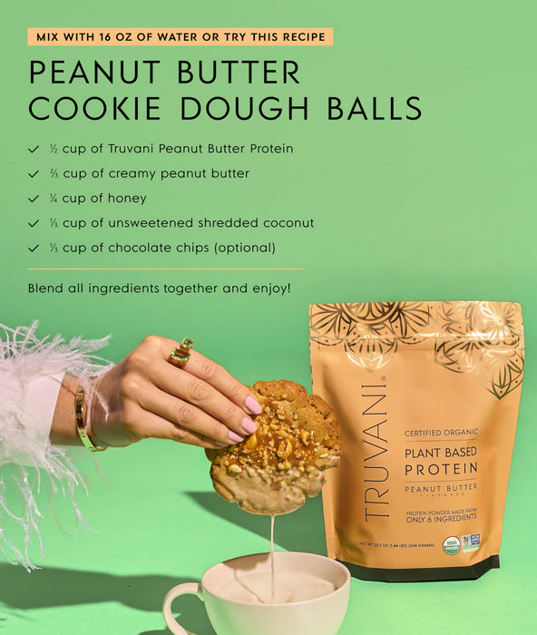 Truvani Vegan Pea Protein Powder Peanut Butter 20g -20 Servings
