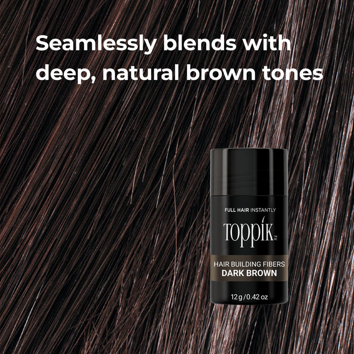 Toppik Hair Building Fibers, DARK BROWN, 12g  Fuller Looking Hair