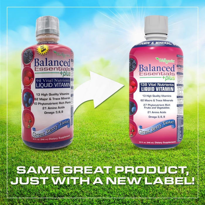 Wellgenix Balanced Essentials Liquid Nutritional Supplement, 32 Ounces - Very Berry