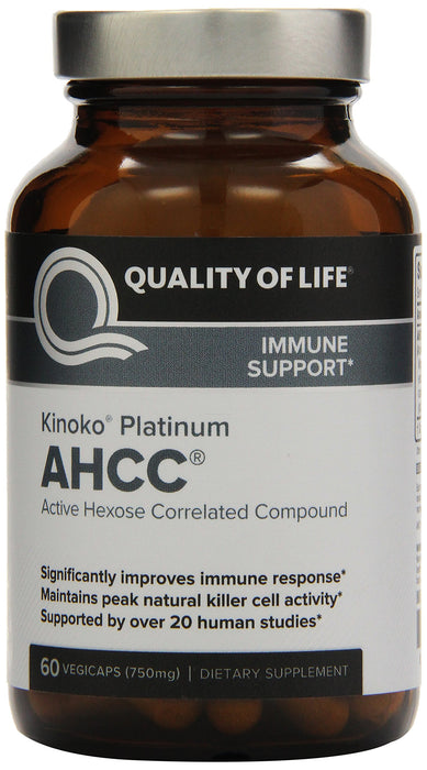 Quality of Life Kinoko Platinum AHCC 750 Mg 60 Ct