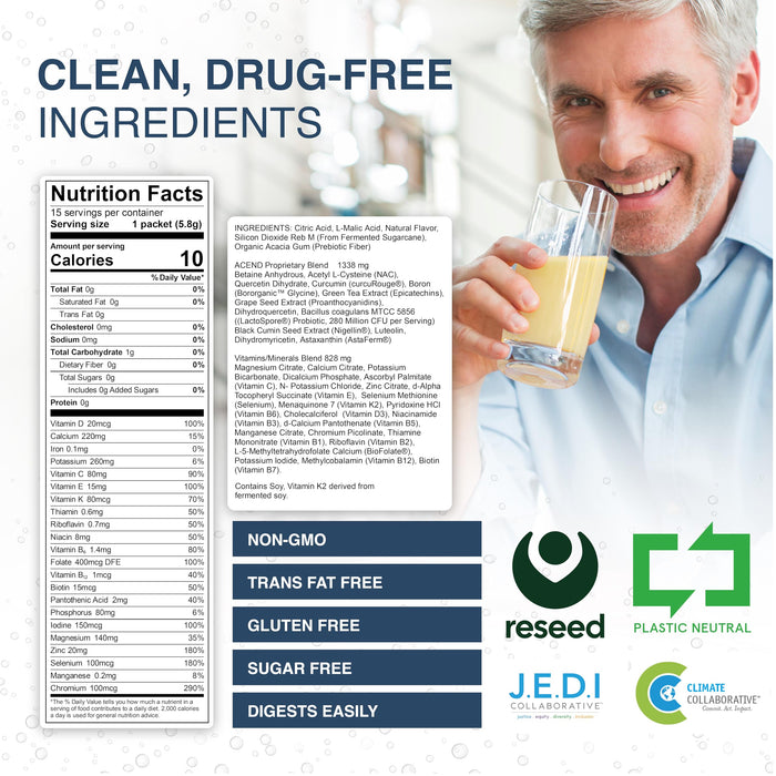 ACEND Medical Food Drink Mix Packets - Inflammation Support Supplement Pineapple Flavor - 5.8g Packets (15 Doses)