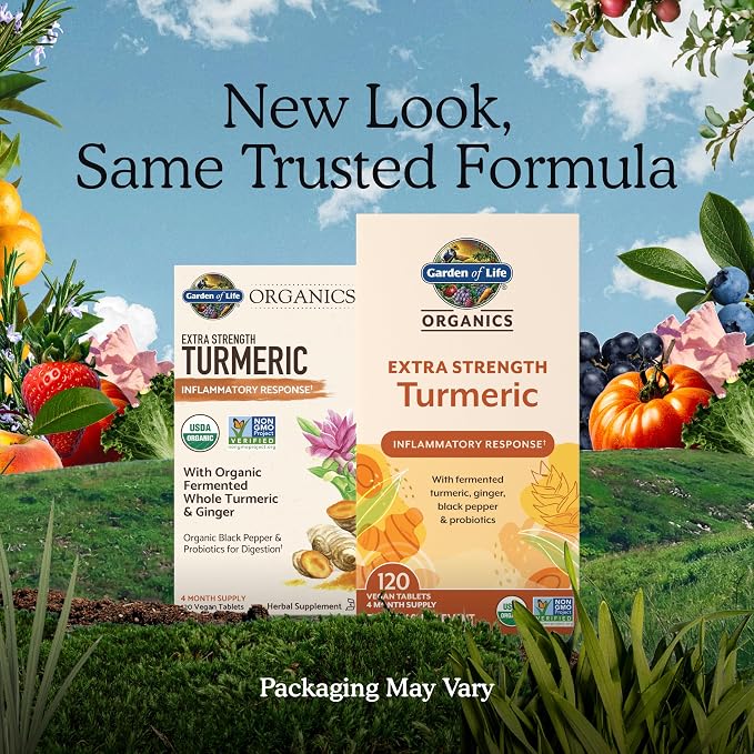 Garden of Life Organics Extra Strength Turmeric - 120 Tablets