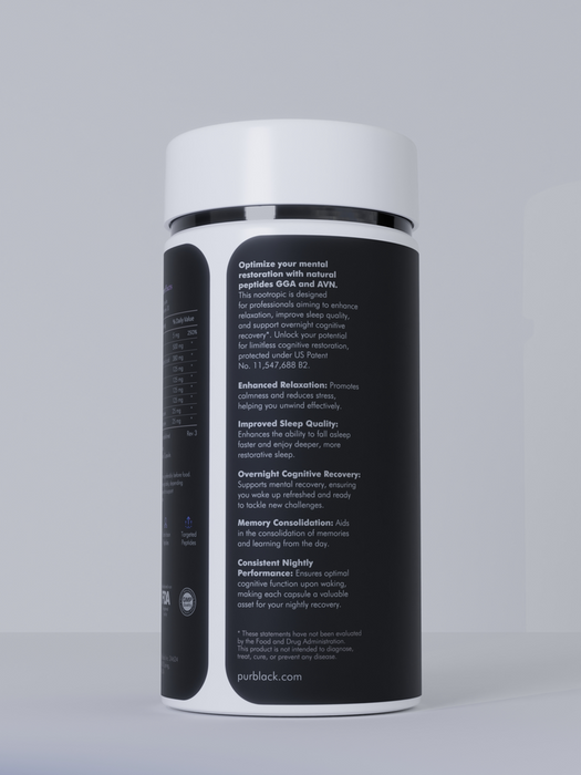 Pürblack® Brain PM Nootropic Peptide Capsules, 60 Count