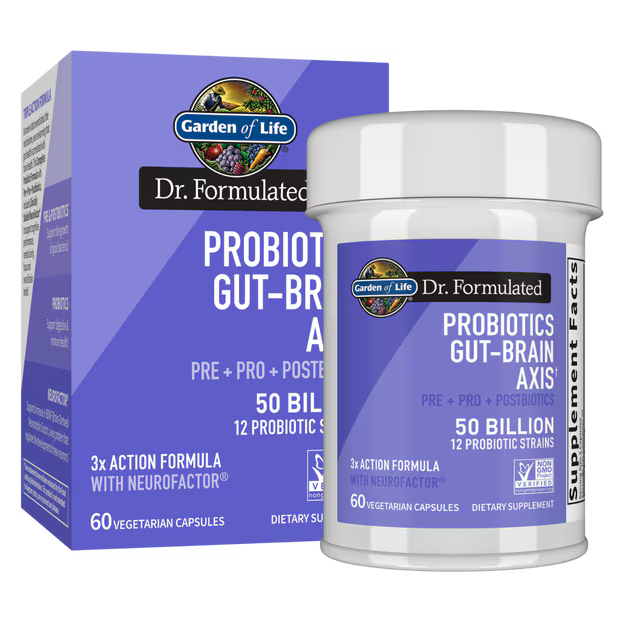 Garden of Life Probiotics Gut-Brain Axis, 60 Vegetarian Capsules