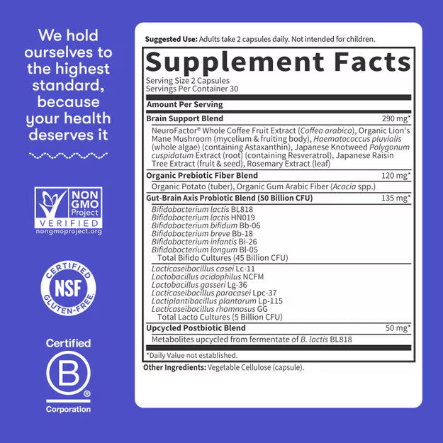 Garden of Life Probiotics Gut-Brain Axis, 60 Vegetarian Capsules