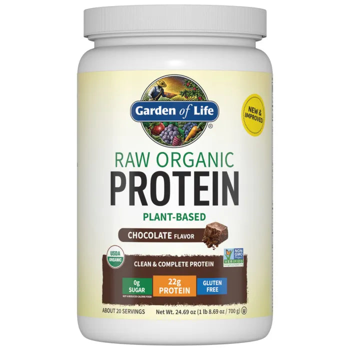 Garden of Life Raw Organic Plant Based Protein Powder Chocolate 20 Servings