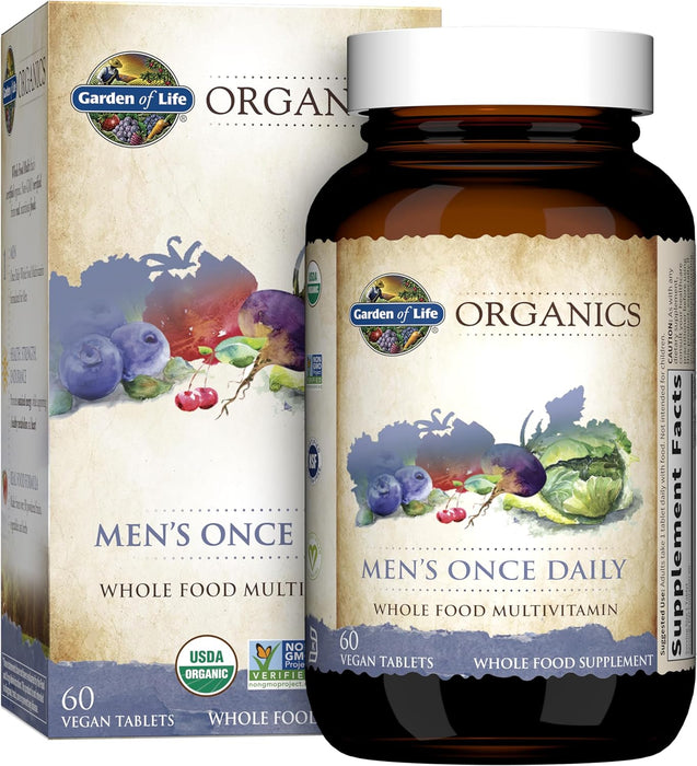 Garden of Life Organics Men's Multivitamin Once Daily 60 Vegan Tablets