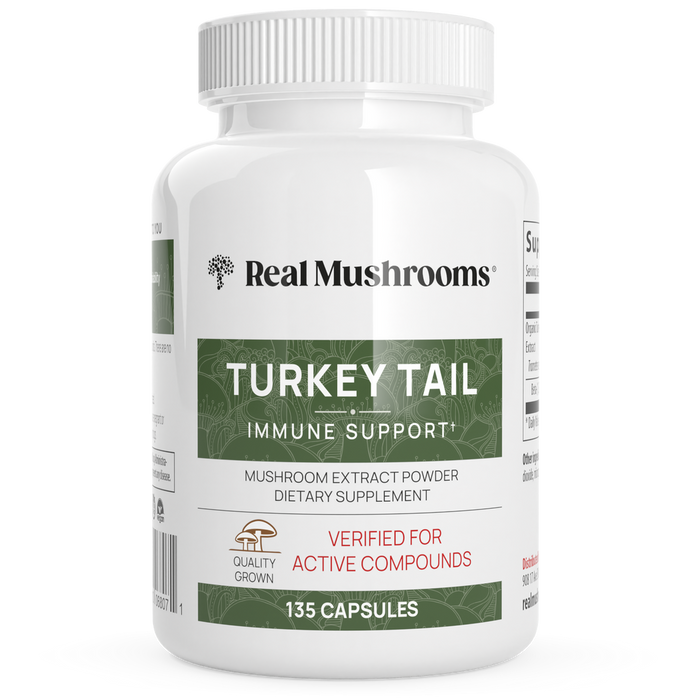 Real Mushrooms Turkey Tail Organic Mushroom Supplement 135 Caps