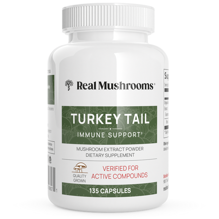 Real Mushrooms Turkey Tail Organic Mushroom Capsules 45 Servings