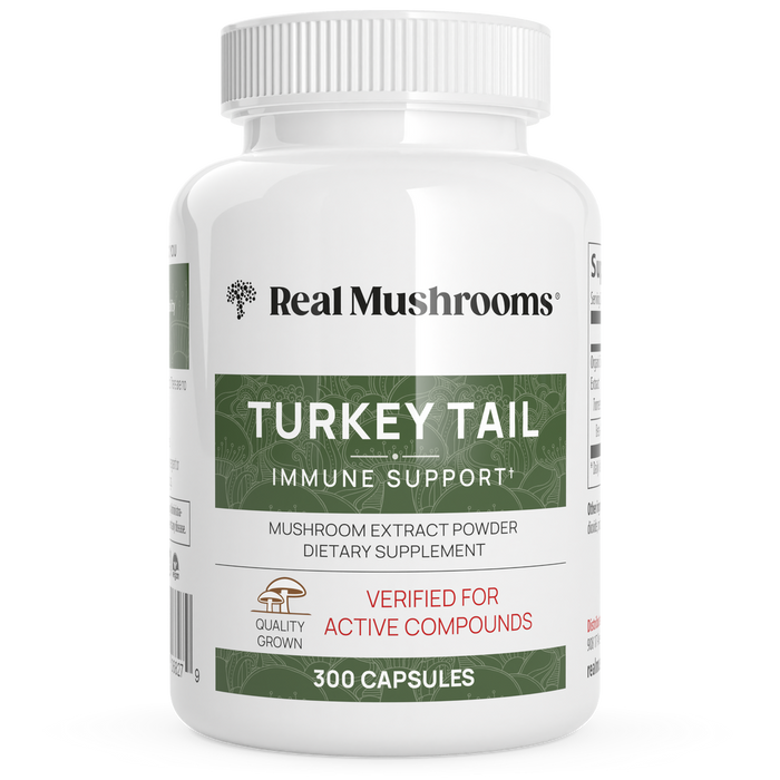 Real Mushrooms Turkey Tail Organic Mushroom Supplement 300 Caps