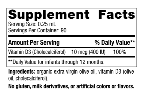 Nordic Naturals Baby's Vitamin D3 Drops .76 fl oz 22.5mL