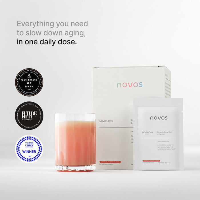 NOVOS Core Breakthrough Longevity Formulation Tropical Passion Flavor 30 Packets