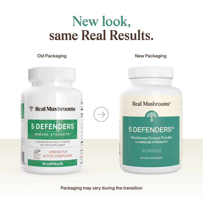 Real Mushrooms 5 Defenders Organic Mushroom Extract 90 Caps