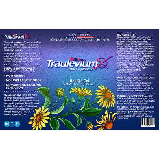 Traulevium Roll-On Gel 3 oz, 88.7mL