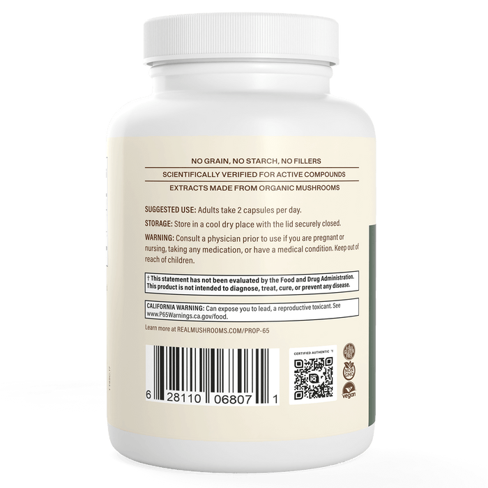 Real Mushrooms Turkey Tail Organic Mushroom Capsules 45 Servings