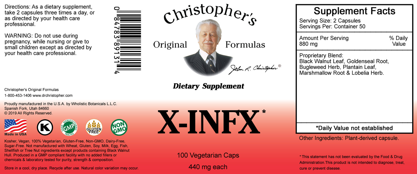 Dr. Christopher's Infection X-INFX 100 capsules