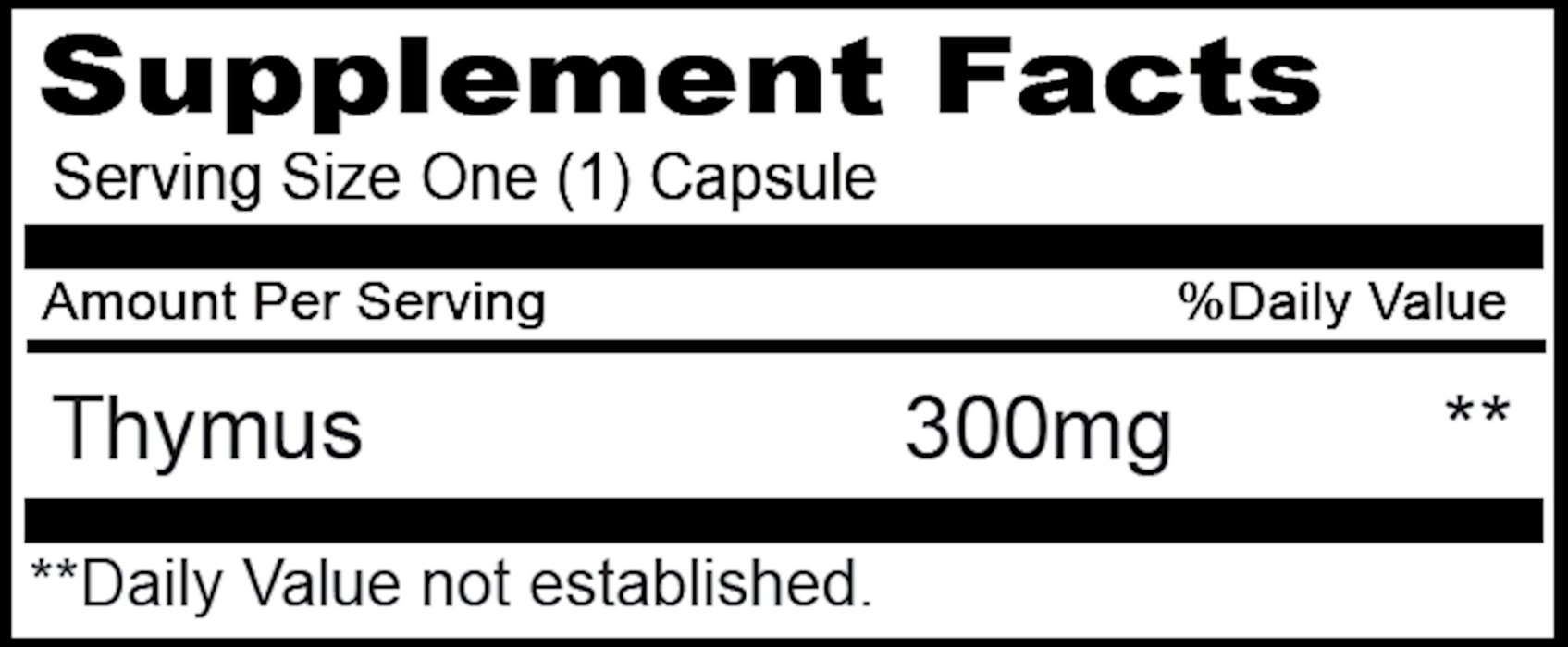 Priority One Vitamins Thymus 300 mg 90 caps