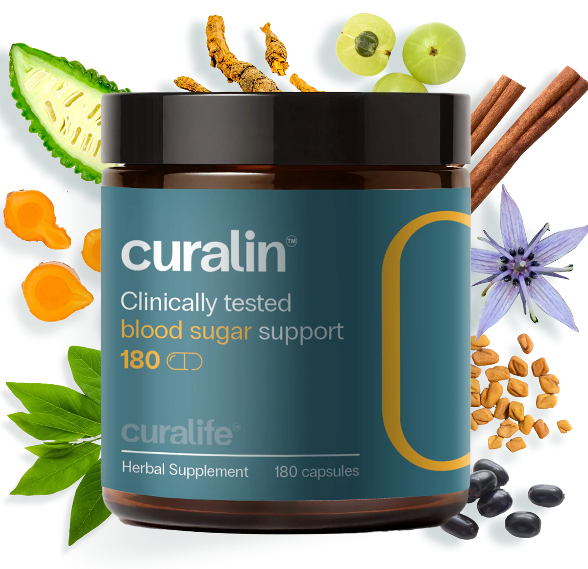 CuraLin 180 Capsules Advanced Glucose Support — Hebron Nutrition
