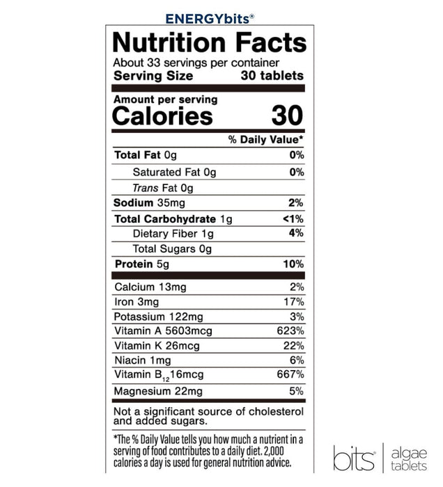 ENERGYbits® Spirulina  Large Box 30 Serving Pouches