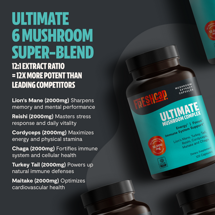 FreshCap Mushroom Supplement 120 caps Ultimate Mushroom Complex