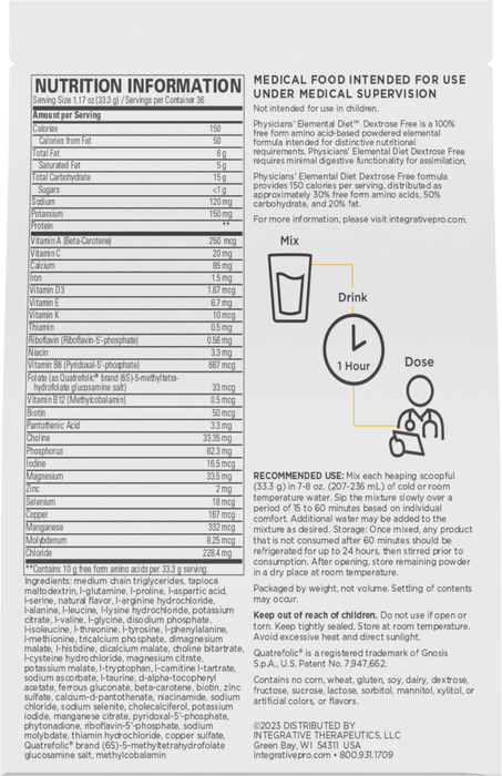 Integrative Therapeutics Physicians' Elemental Dex Free 36 srvngs