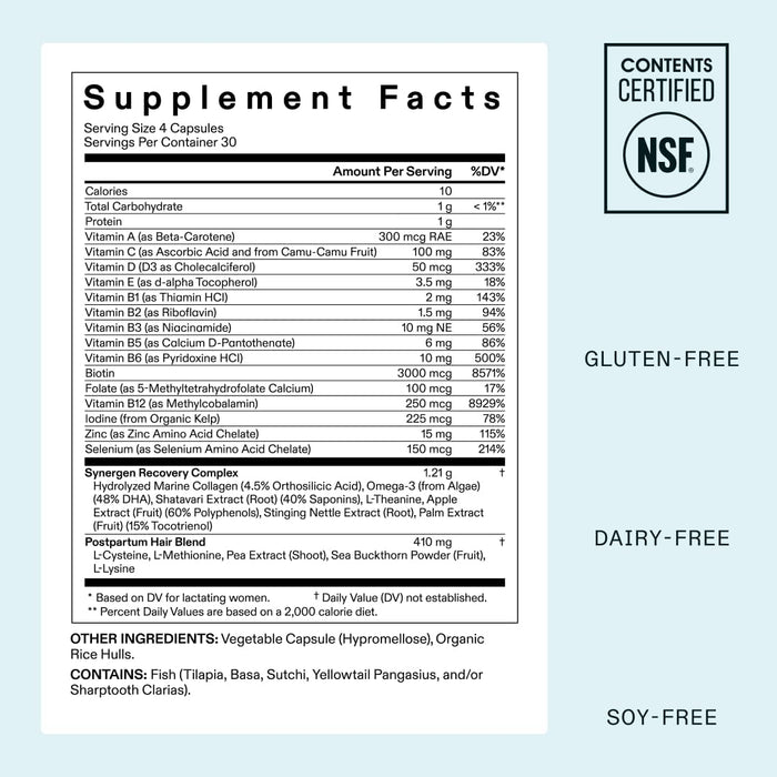 Nutrafol Postpartum Hair Growth Supplements 3 Month Supply, Pack of 3