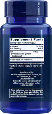 Life Extension PQQ – Pyrroloquinoline Quinone 10 mg 60 Capsules