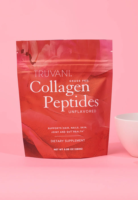 Truvani Hydrolyzed Collagen Peptides Unflavored 14 Servings 9.88oz 280g 20g Grass-Fed Collagen Per Serving