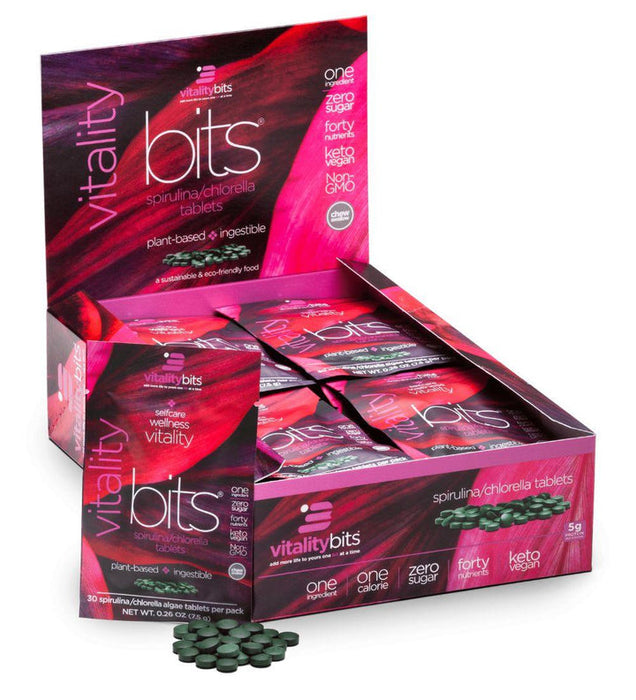 VITALITYbits® Spirulina/Chlorella Large Box 30 Serving Pouches
