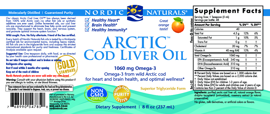 Nordic Naturals Arctic Code Liver Oil Orange 8 fl oz