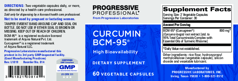 Progressive Labs Curcumin BCM-95 60 vegcaps