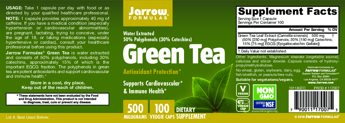 Jarrow Formulas Grüner Tee 500 mg 100 Kapseln
