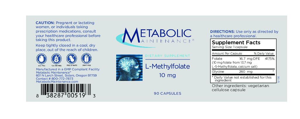 Metabolic Maintenance L-Methylfolate 10 mg 90 caps