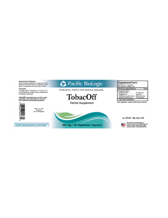Pacific BioLogic TobacOff 600 mg 90 vegcap