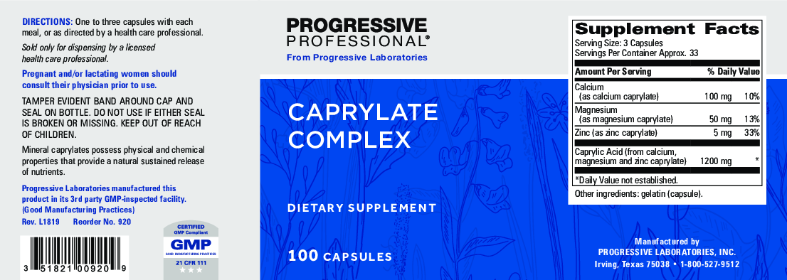 Progressive Labs Caprylate Complex 100 caps