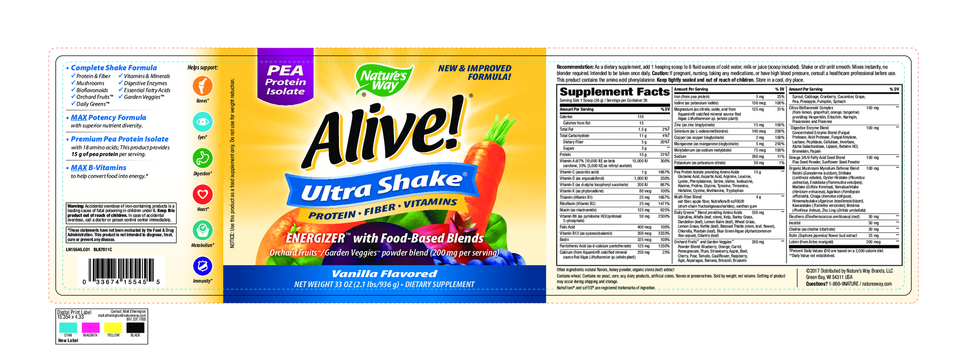 Nature's Way Alive! Ultra-Shake Vanilla 33 oz