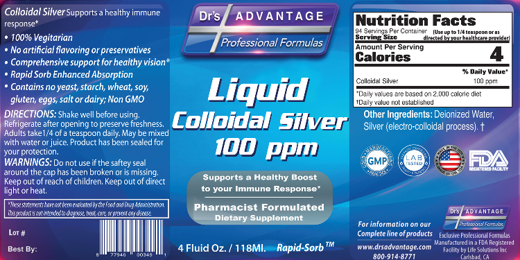 Dr.'s Advantage Colloidal Silver 100ppm 4 fl oz
