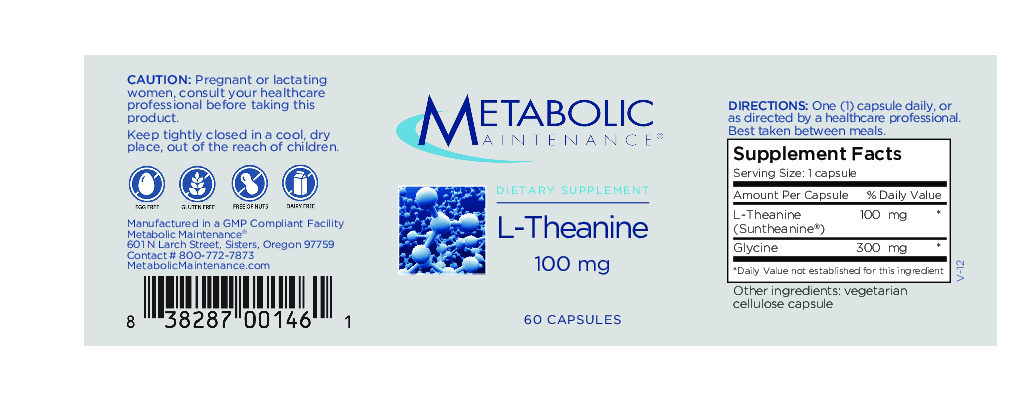L-теанин для поддержания метаболизма 100 мг 60 капсул