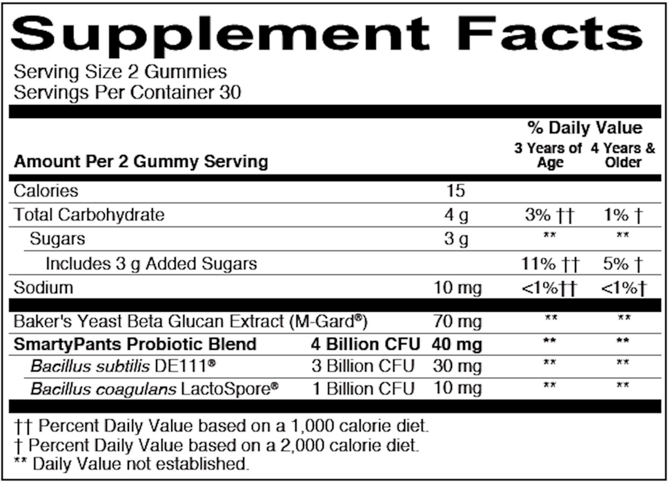 SmartyPants Vitamins Kids Probiotic Grape 60 gummies