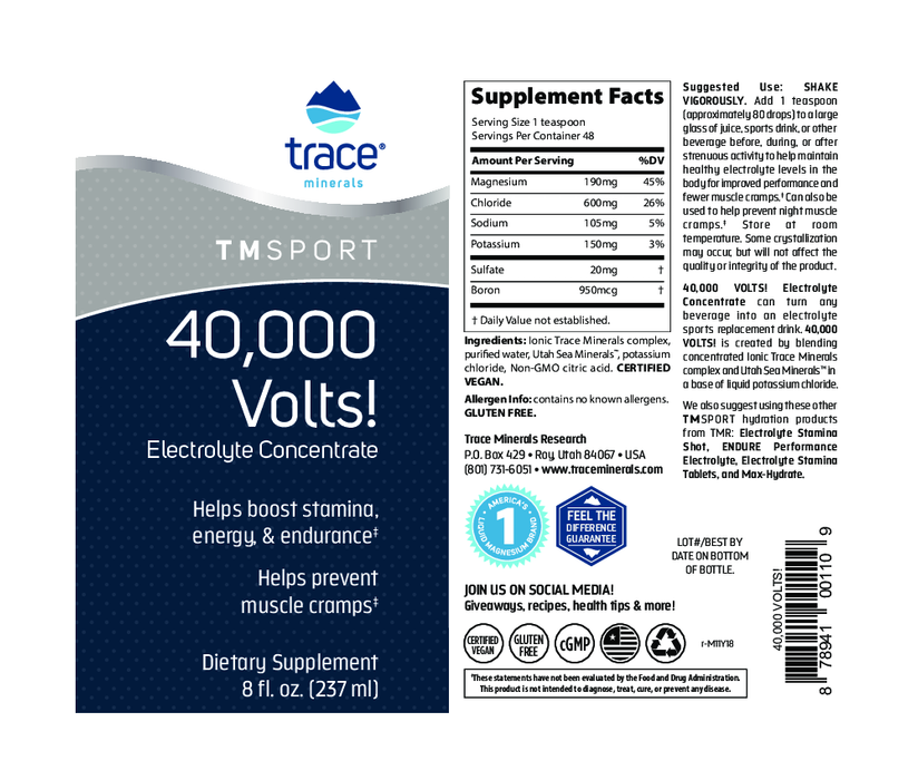 Trace Minerals Research 40,000 Volts 8 fl oz