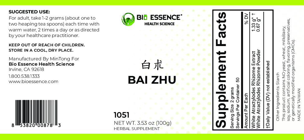 Bio Essence Health Science Bai Zhu White Atractylodes 50 servings