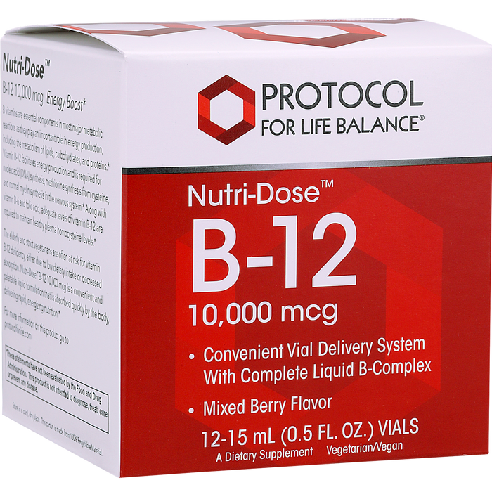 Protocol For Life Balance Nutri-Dose  B-12 10,000 mcg 12 Vials