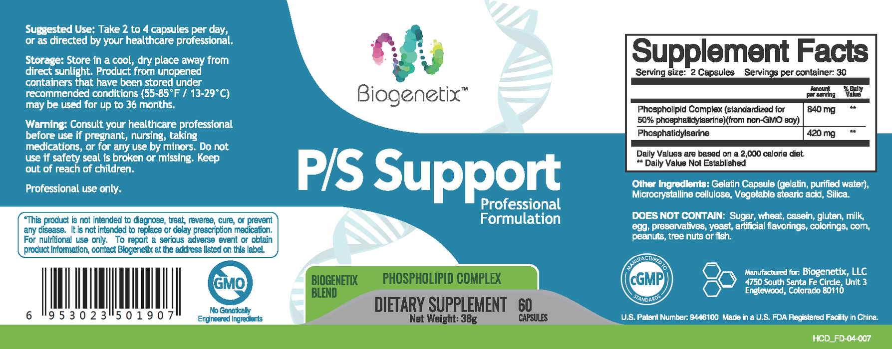 Biogenetix P/S Support 60 caps