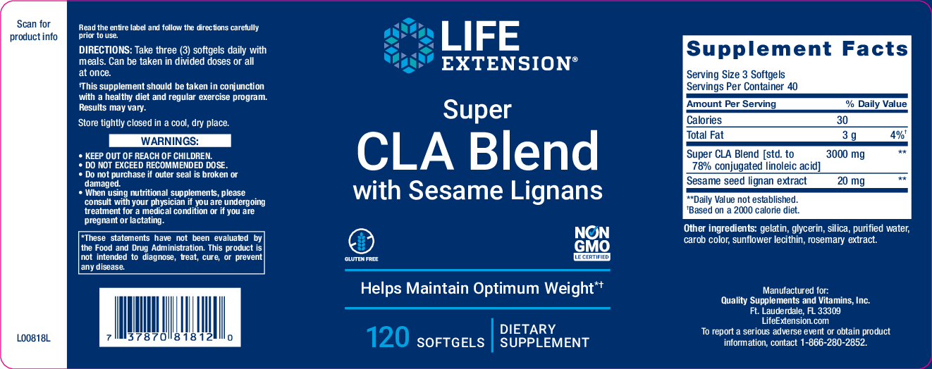 Life Extension Super CLA Blend 120 softgels