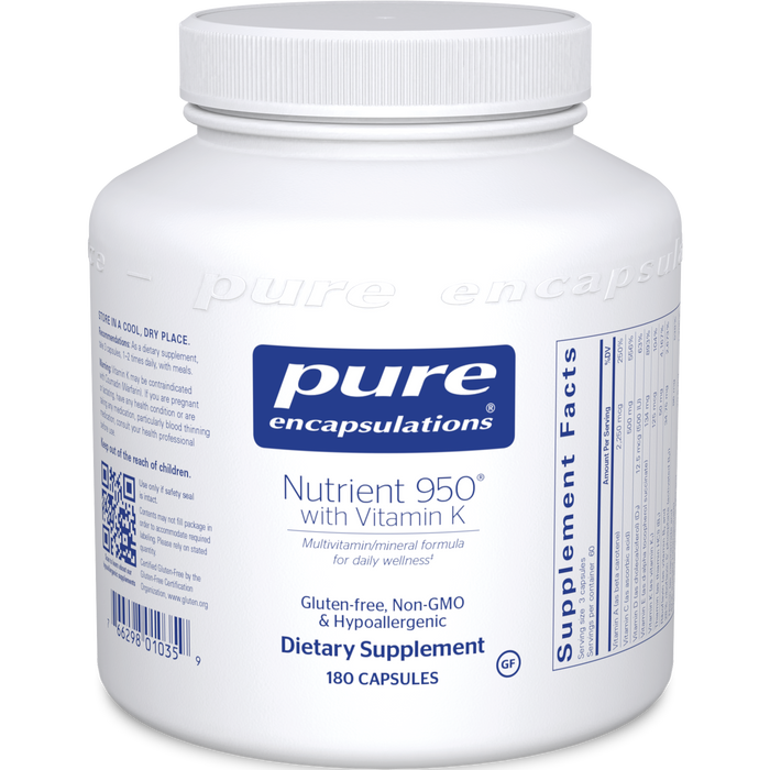 Pure Encapsulations Nutrient 950 with Vitamin K 180 vcaps