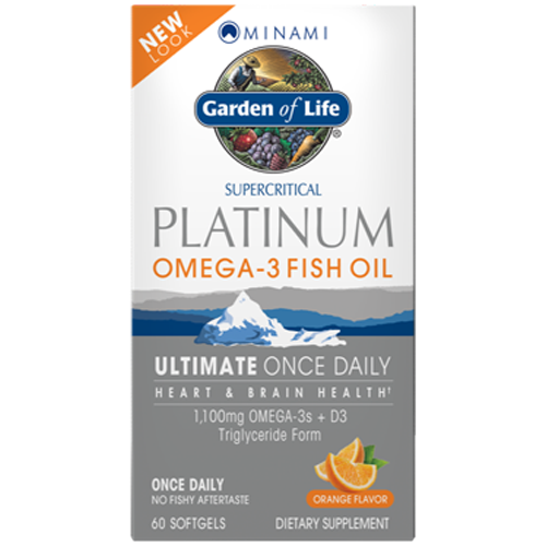 Garden of Life Platinum Omega 3 Fish Oil Or 60 softgels